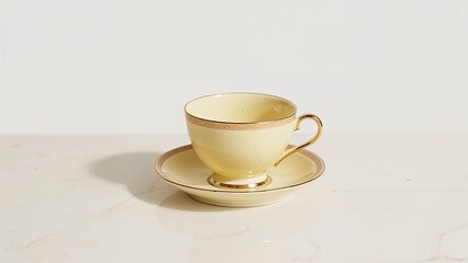 Elegant tea cup with gold trim