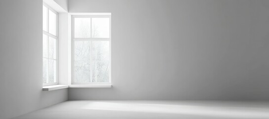 Fototapeta premium Empty room with corner window