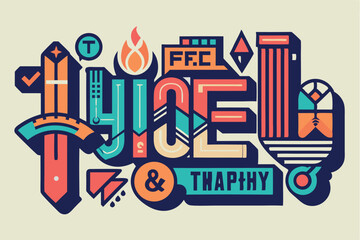 Unique graphic design showcasing vibrant colors and bold shapes centered around the theme of juice and trophy competition
