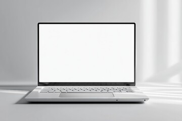 Minimal Laptop Mockup with Blank Screen and Soft Shadows 