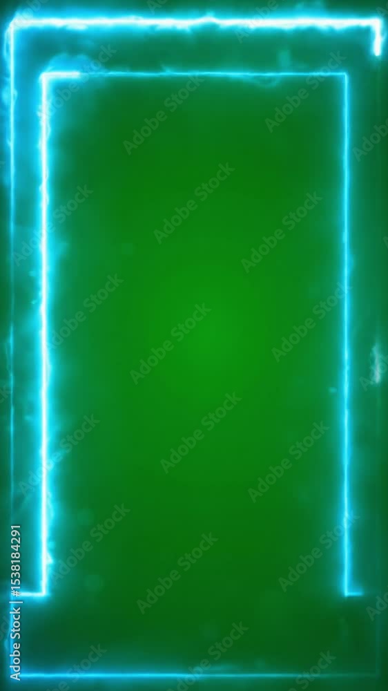 Poster a thin, highly luminous rectangular frame of intensely bright white and electric blue light dynamica