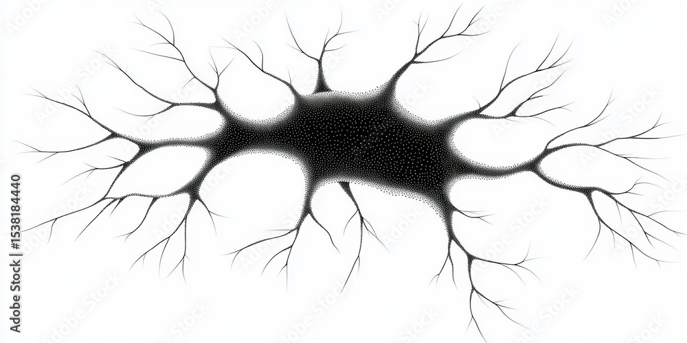 Aufkleber illustration of dendritic spine connections in neural networks and their role in brain function