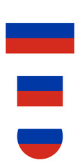 Fototapeta premium Russian Federation flag PNG vector. Russian Federation square and round icon isolated on transparent PNG background. Russia flag icon.