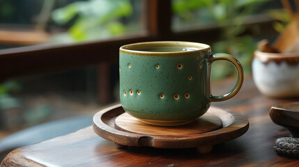 Serene Teal Mug Real Aesthetic Wallpaper Background for Cozy Vibes
