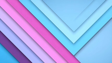 Obraz premium Abstract geometric background with layered overlapping triangles in shades of pink and blue.