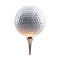 High-Quality 3D Illustration of a Golf Ball on a Tee with Transparent Background

