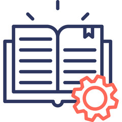 Knowledge Management line color icon