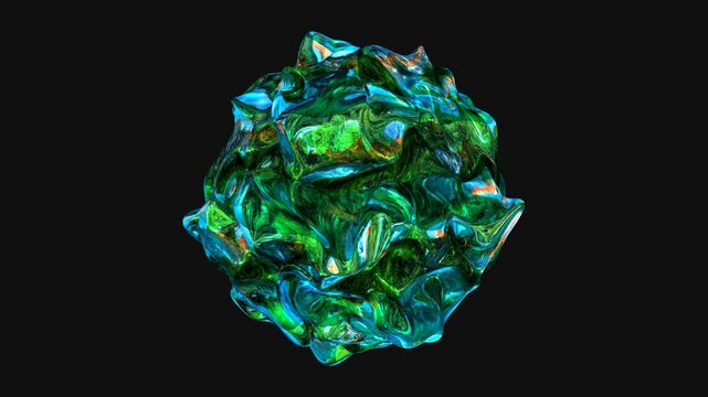 green crystal mineral. green crystal on black background.. elegant waving rose. motion video for designers	
