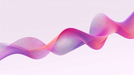 Fototapeta premium Pink and purple wavy sound wave with smooth flowing lines on dark background, vibrant Tech Wave and Audio Lines representing Music Vibes energy