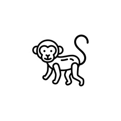Fototapeta premium Minimalist Monkey Illustration: Clean Vector Outline for Design, Mascot, and Logo Projects, Depicting Wildlife and Playfulness