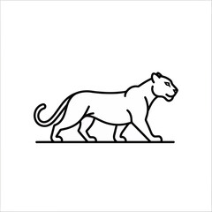 Obraz premium Elegant Panther Line Art: Sleek and Minimalist Design for Modern Branding, Tattoos, or Illustration Projects