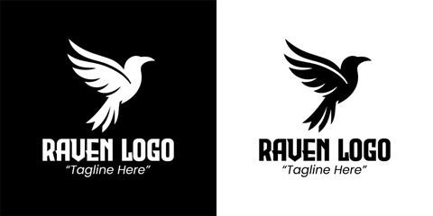 Stylish and Professional Raven Logo Design for Company Branding