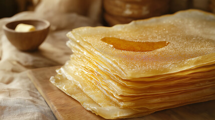Golden Honeycomb Crepe Stack A Real Aesthetic Wallpaper Background