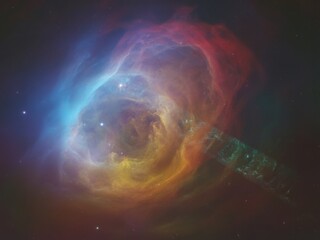 Obraz premium Cosmic nebula swirling colors celestial wonder