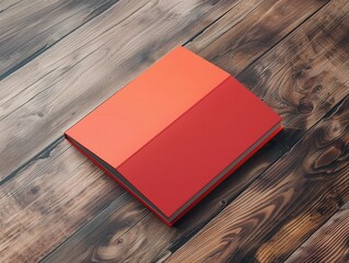 Red box on a wooden surface