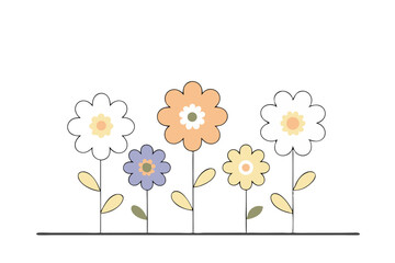 Vibrant Spring Flowers Vector | Botanical Floral Illustration