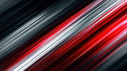 Fototapeta premium Dynamic Diagonal Stripes in Red, White, and Black
