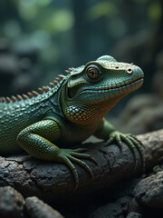 Obraz premium lagartija muy quieta y precavida