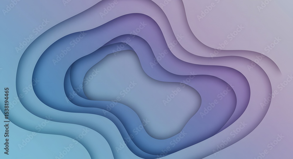 Poster abstract blue background with flowing waves and soft light curves for a modern design