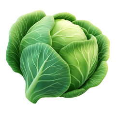 Fototapeta premium fresh green cabbages isolated transparent background cutout 