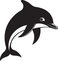 A collection of stylized dolphin illustration, depicting pose and movements with clean lines and a minimalist aesthetic