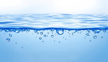 Underwater Bubbles in Blue Water: Capture the serenity of pure blue water adorned with buoyant bubbles in perfect symmetry.