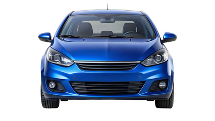 blue car isolated on transparent white background, clipping path