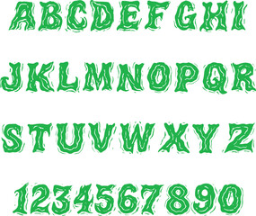 Wobbly Jelly typography font lettering ABC cartoon vector text