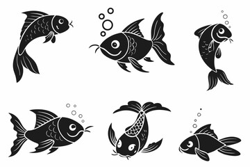 set of fish vector