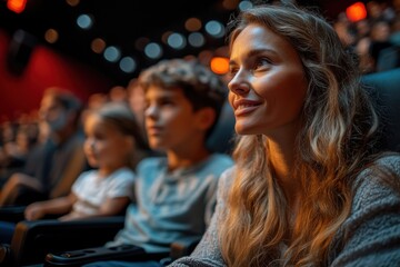 Family Enjoying Quality Time Watching a Movie Together