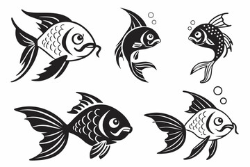 Naklejka premium set of fishes