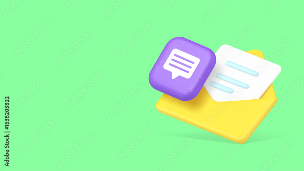 Poster message letter envelope internet chat online communication copy space banner. cyberspace corresponde