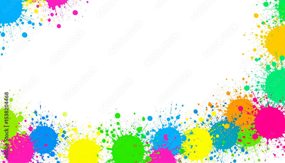 Poster abstract grunge background with colorful splashes of paint isolated on white background