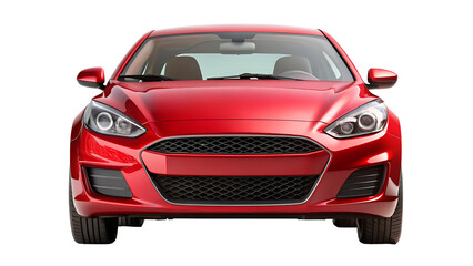 red car isolated on transparent white background, clipping path