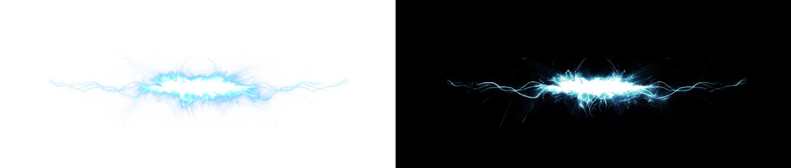 Electric lightning flash with spark, glow, and thunder effect. A powerful, blue vector PNG with energy, impact, and isolated realism ideal for dynamic weather or magic scenes.