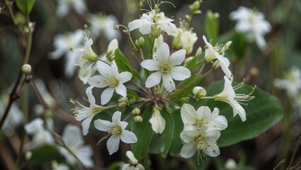 Alternanthera Philoxerides with white flowers, wild plants