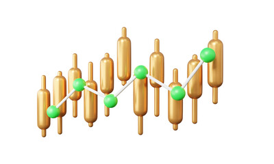 Stock currency exchange data financial business invesment profit Golden trading growth successful analysis statistics index economic on isolated background png. 3d rendering illustration