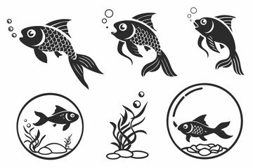 Fototapeta premium set of fish icons