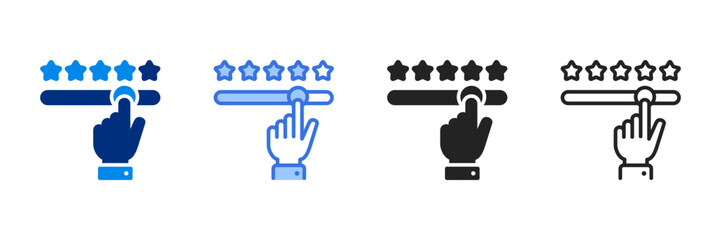 Rating Bar Icon Set Multiple Style Vector Illustration