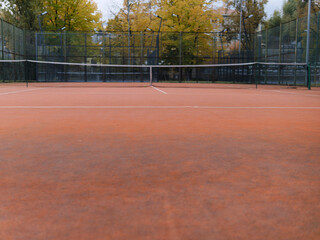 details of tennis courts in a sports center in La Spezia, Italy