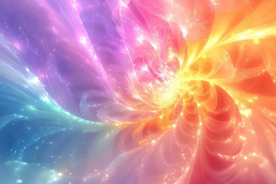  Ethereal being made of chakra light and aura, orbs linked by energy waves, calm and purity radiate, undefined form on white background.