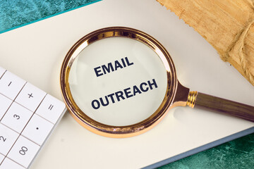 Conceptual text of EMAIL OUTREACH. Business, outreach or outbound concept. Copy space