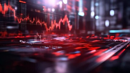 Stock Market Downturn: A dramatic and visually arresting depiction of a stock market downturn, the image reveals the stark reality of financial volatility.  - Powered by Adobe