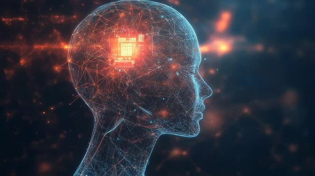 Artificial Intelligence: Visualization of Neural Network and Machine Learning Concept