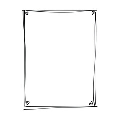 Heart frame border abstract hand drawn wedding card outline shape icon