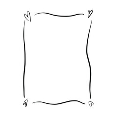 Heart frame border abstract hand drawn wedding card outline shape icon