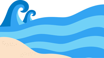 거센 파도가 강조된 바닷가 일러스트 © Jam