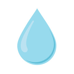 Simple Blue Water Drop Vector Illustration symbolizing Purity, Rain, and Fluid