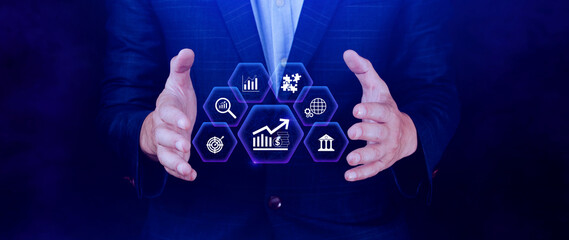 Finance Gdp growth strategy plan concept, finance and investment, Diversification management,...