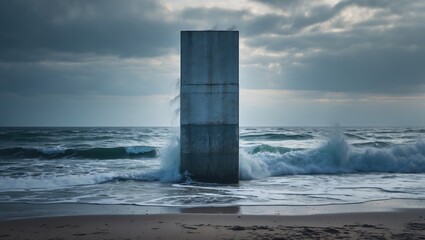 Obraz premium A vertical shot of sea waves and sandy shore